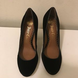 Juicy Couture Black Suede Heels, NEW